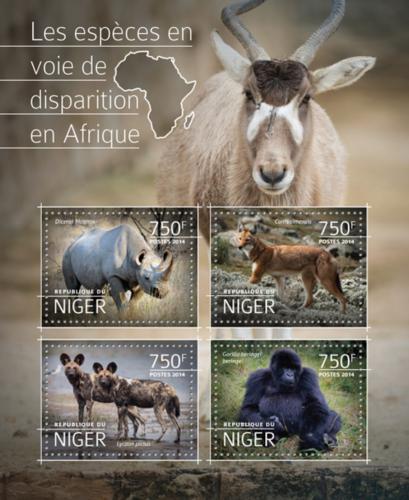 Poštové známky Niger 2014 Ohrožená fauna Mi# 3209-12 Kat 12€