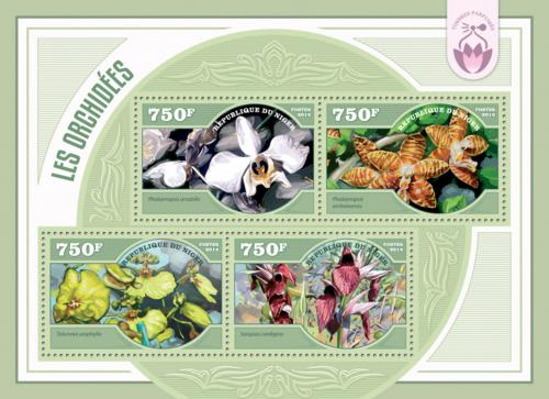 Poštové známky Niger 2014 Orchideje Mi# 3030-33 Kat 12€