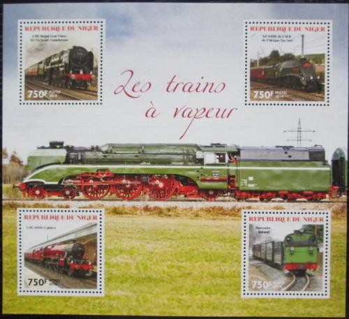 Poštové známky Niger 2014 Parní lokomotívy Mi# 2967-70 Kat 12€