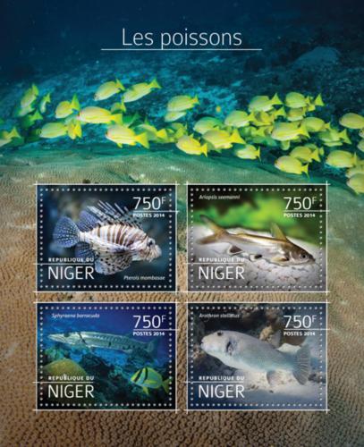 Poštové známky Niger 2014 Ryby Mi# 3179-82 Kat 12€
