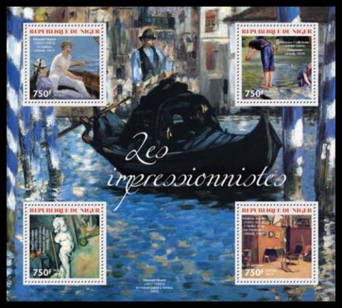 Poštové známky Niger 2014 Umenie, impresionismus Mi# 2997-3000 Kat 12€