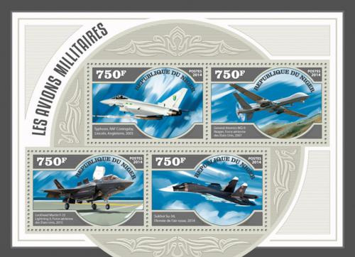Poštové známky Niger 2014 Vojenská letadla Mi# Mi# 3239-42 Kat 12€