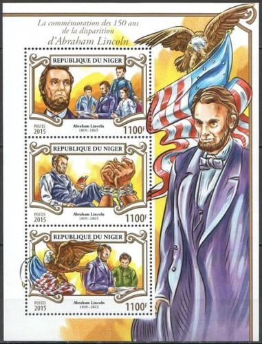 Poštové známky Niger 2015 Abraham Lincoln Mi# Mi# 3558-60 Kat 13€