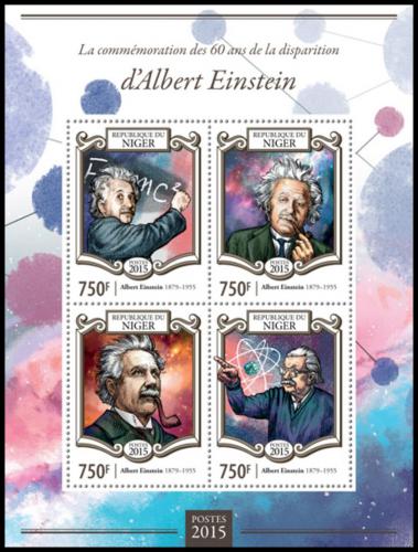 Poštové známky Niger 2015 Albert Einstein Mi# 3375-78 Kat 12€ 