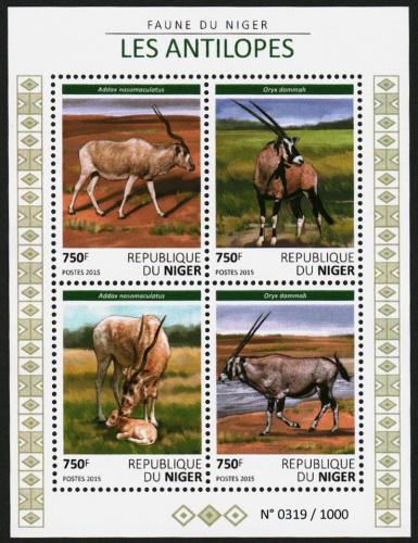 Poštové známky Niger 2015 Antilopy Mi# 3819-22 Kat 12€