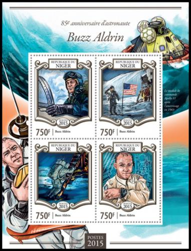Poštové známky Niger 2015 Buzz Aldrin, kozmonaut Mi# 3360-63 Kat 12€