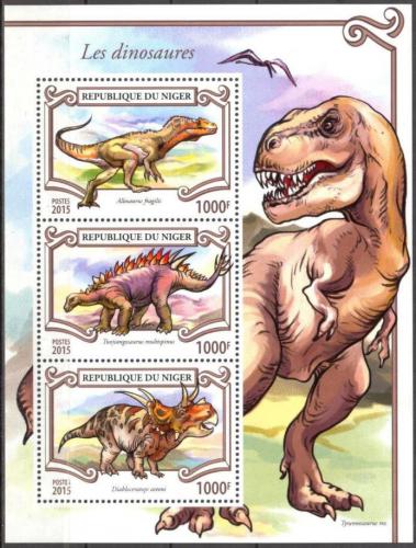 Poštové známky Niger 2015 Dinosaury Mi# 3530-32 Kat 12€