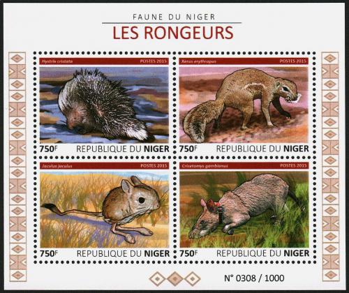 Poštové známky Niger 2015 Hlodavce Mi# 3799-3802 Kat 12€