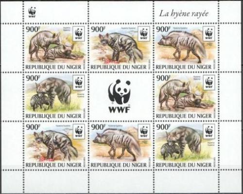 Potov znmky Niger 2015 Hyena han, WWF Mi# 3742-45 Bogen Kat 24