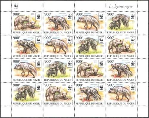 Potov znmky Niger 2015 Hyena han, WWF Mi# 3742-45 Bogen Kat 48