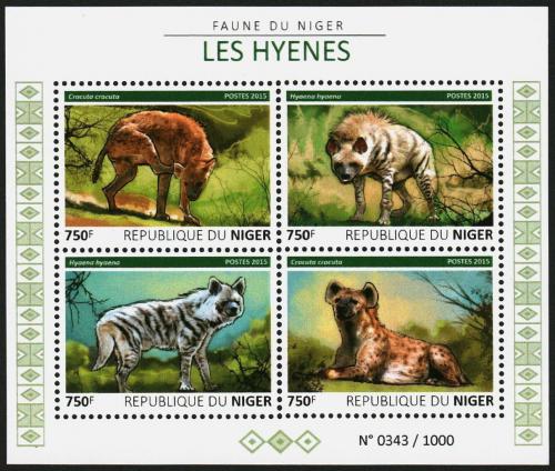 Poštové známky Niger 2015 Hyeny Mi# 3827-30 Kat 12€