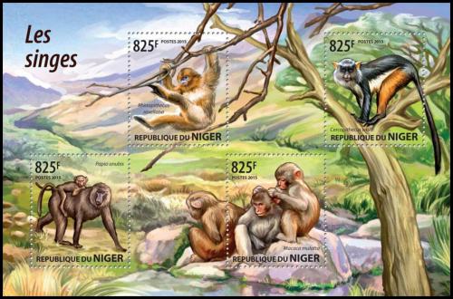 Poštové známky Niger 2015 Opice Mi# 3515-18 Kat 13€