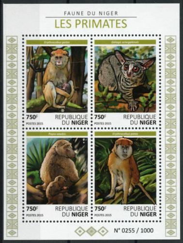 Poštové známky Niger 2015 Opice Mi# 3843-46 Kat 12€