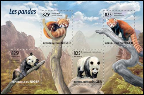 Poštové známky Niger 2015 Pandy Mi# 3475-78 Kat 13€