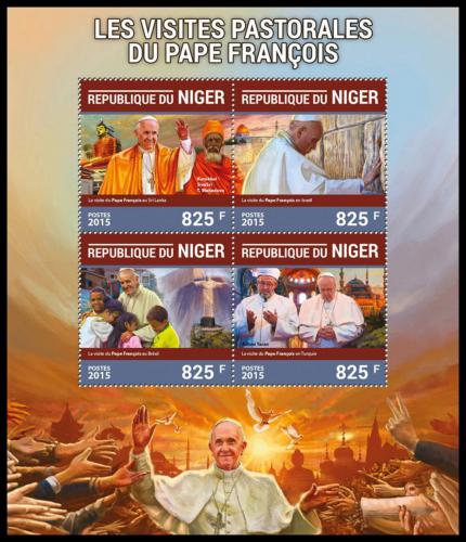 Poštové známky Niger 2015 Papež František Mi# 3962-65 Kat 13€