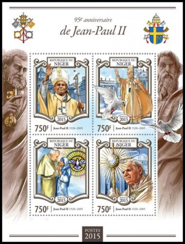 Poštové známky Niger 2015 Papež Jan Pavel II. Mi# 3355-58 Kat 12€