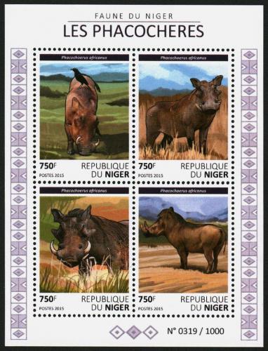 Poštové známky Niger 2015 Prase savanové Mi# 3811-14 Kat 12€