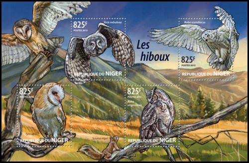 Poštové známky Niger 2015 Sovy Mi# 3445-48 Kat 13€