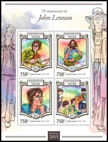 Potov znmky Niger 2015 The Beatles, John Lennon Mi# 3370-73 Kat 12 - zvi obrzok