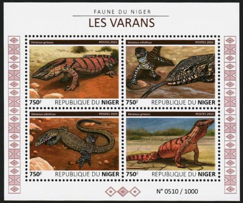 Poštové známky Niger 2015 Varani Mi# 3755-58 Kat 12€