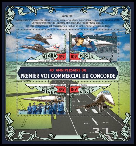 Poštové známky Niger 2016 Concorde Mi# 4072-75 Kat 13€