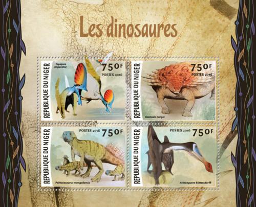 Poštovní známky Niger 2016 Dinosauøi Mi# 4117-20 Kat 12€