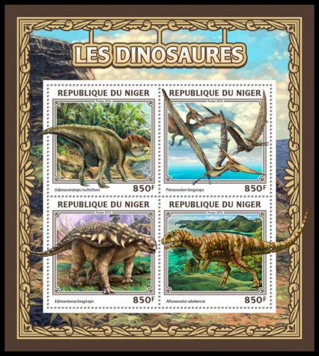 Poštové známky Niger 2016 Dinosaury Mi# 4497-4500 Kat 13€
