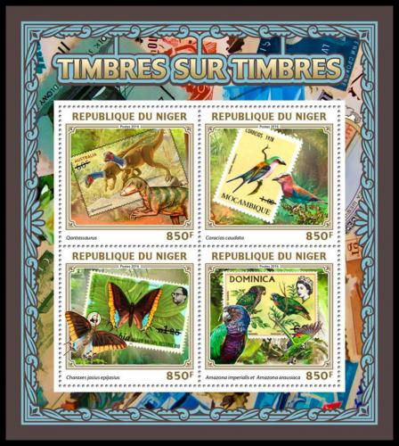 Poštové známky Niger 2016 Dinosaury na známkách Mi# 4592-95 Kat 13€