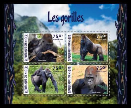 Poštovní známky Niger 2016 Gorily Mi# 4162-65 Kat 12€
