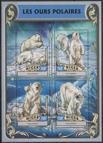 Poštové známky Niger 2016 ¼adový medvede Mi# 4257-60 Kat 12€