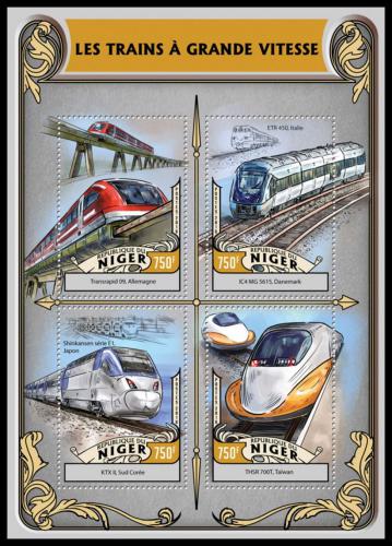 Poštové známky Niger 2016 Moderní lokomotívy Mi# 4282-85 Kat 12€
