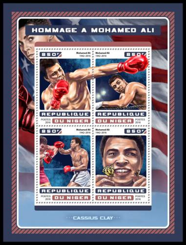 Poštové známky Niger 2016 Muhammad Ali, box Mi# 4657-60 Kat 13€