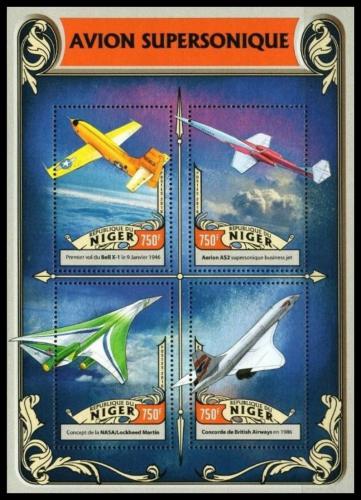 Poštové známky Niger 2016 Nadzvukové letouny Mi# 4287-90 Kat 12€