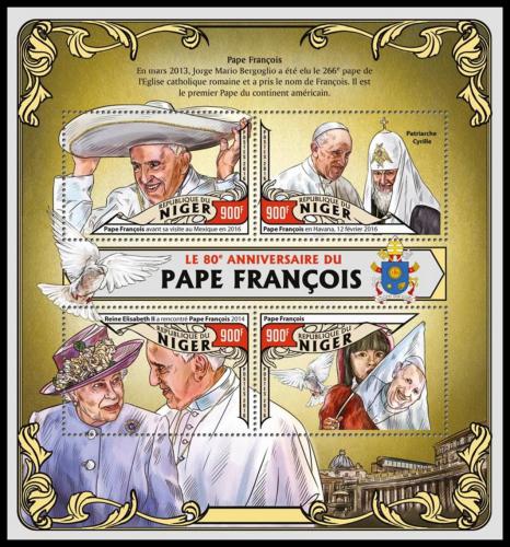 Poštové známky Niger 2016 Papež František Mi# 4037-40 Kat 14€