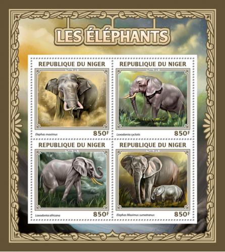 Poštové známky Niger 2016 Slony Mi# 4557-60 Kat 13€
