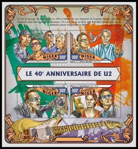 Poštové známky Niger 2016 U2, hudební skupina Mi# 4067-70 Kat 14€