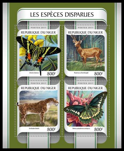 Poštové známky Niger 2017 Vyhynulá fauna Mi# 4895-98 Kat 13€