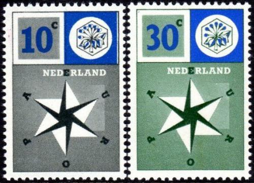 Poštové známky Holandsko 1957 Európa CEPT Mi# 704-05 Kat 5€