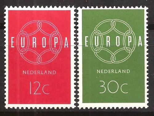 Poštové známky Holandsko 1959 Európa CEPT Mi# 735-36 Kat 5€