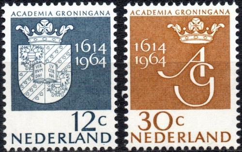 Potovn znmky Nizozem 1964 Univerzita Groningen, 350. vro Mi# 822-23