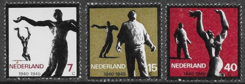 Potov znmky Holandsko 1965 Sochy Mi# 836-38