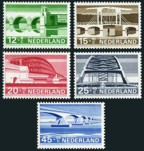 Poštové známky Holandsko 1968 Mosty Mi# 894-98