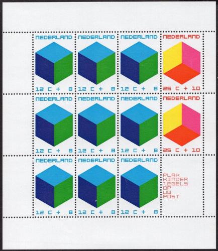 Poštové známky Holandsko 1970 Barevné kostky Mi# Block 9 Kat 12€