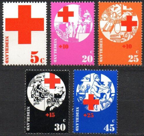 Poštové známky Holandsko 1972 Èervený kríž Mi# 994-98