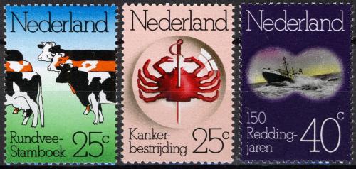 Poštové známky Holandsko 1974 Výroèí Mi# 1032-34 Kat 8€