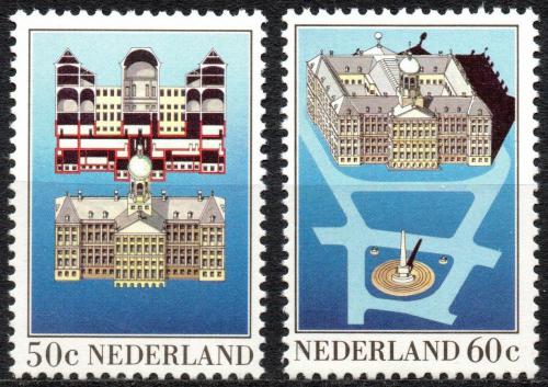 Poštové známky Holandsko 1982 Krá¾ovský palác v Amsterdamu Mi# 1221-22