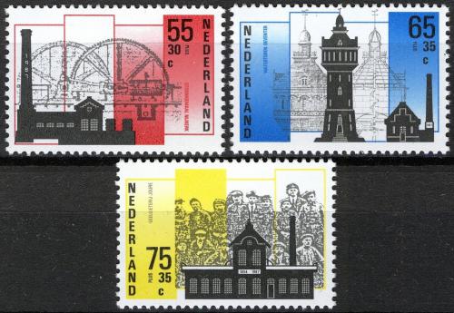 Poštové známky Holandsko 1987 Prùmyslové a technické stavby Mi# 1315-17