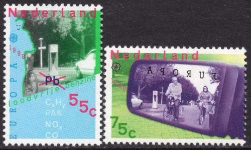 Poštové známky Holandsko 1988 Európa CEPT, doprava a komunikace Mi# 1343-44