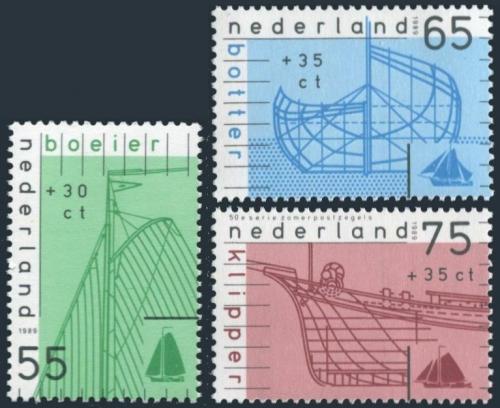 Potov znmky Holandsko 1989 Konstrukn nkresy lod Mi# 1361-63
