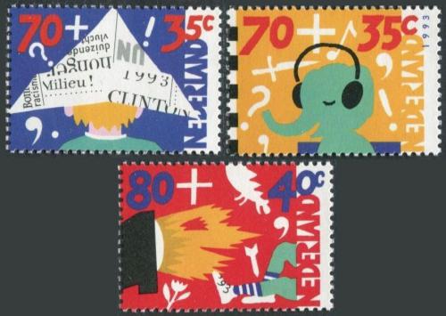 Poštové známky Holandsko 1993 Dìti a média Mi# 1492-94